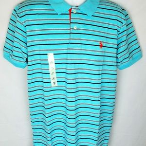 U.S. Polo ASSN. Mens Med Striped Polo Golf Shirt